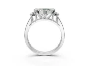 Heart-Shaped Halo Engagement Ring Setting for a Fancy Green Lab-Grown Diamond | Graduated Channel Band | White Gold