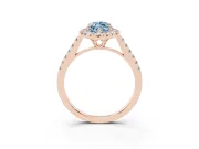 Marquise Raised Halo Engagement Ring Setting for a Fancy Blue Lab-Grown Diamond | Rose Gold