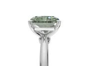 Radiant Cut Solitaire Engagement Ring Setting for a Fancy Green Lab-Grown Diamond | Tapered Plain Band | Sterling Silver