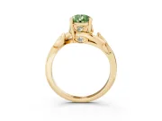 Pear-Shaped Twisted Bypass Engagement Ring Setting for a Fancy Green Lab-Grown Diamond | Yellow Gold