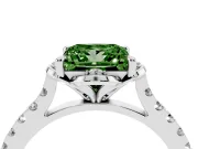 Princess Cut Floral Petal Engagement Ring Setting for a Fancy Green Lab-Grown Diamond | Petal Accents | Platinum