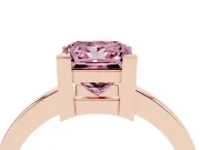 Princess Cut Solitaire Engagement Ring Setting for a Fancy Pink Lab-Grown Diamond | Flat Tab Prongs | Rose Gold