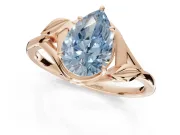 Pear-Shaped Bypass Solitaire Engagement Ring Setting for a Fancy Blue Lab-Grown Diamond | Rose Gold