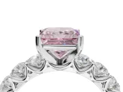 Princess Cut Engagement Ring Setting for a Fancy Pink Lab-Grown Diamond | Sterling Silver - Design NV-24455