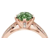 Marquise Milgrain Solitaire Engagement Ring Setting for a Fancy Green Lab-Grown Diamond | Rose Gold