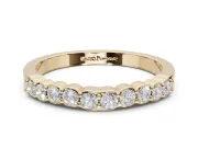 Round Lab-Grown Diamond U-Prong Set Wedding Band | Open Side Arcs | Yellow Gold