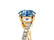 Round Twist Engagement Ring Setting for a Fancy Blue Lab-Grown Diamond | Yellow Gold