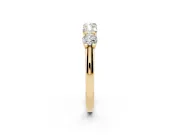 Round Lab-Grown Diamond Five-Stone Wedding Band | Square-Top Prongs | Yellow Gold
