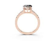 Heart-Shaped Hidden Halo Engagement Ring Setting for a Black Center | Rose Gold
