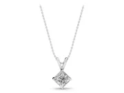 Princess Cut Lab-Grown Diamond Solitaire Pendant Necklace | Split Bail | White Gold
