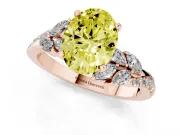 Oval Floral Engagement Ring Setting for a Fancy Yellow Lab-Grown Diamond | Rose Gold