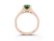 Emerald Cut Half Bezel Engagement Ring Setting for a Fancy Green Lab-Grown Diamond | Rose Gold