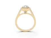 Marquise Halo Engagement Ring Setting | Polished Outer Rim | Yellow Gold