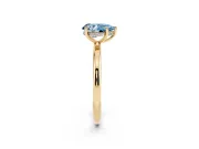 Pear-Shaped Hidden Halo Ring Setting for a Fancy Blue Lab-Grown Diamond | Yellow Gold
