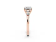Asscher Cut Close Set Five Stone Engagement Ring Setting | Rose Gold