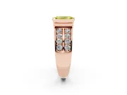 Emerald Cut Half Bezel Engagement Ring Setting for a Fancy Yellow Lab-Grown Diamond | Channel Band | Rose Gold