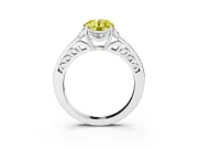 Round Floral Pavé Engagement Ring Setting for a Fancy Yellow Lab-Grown Diamond | Sterling Silver
