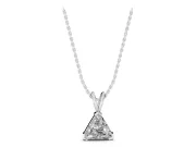 Trillion Lab-Grown Diamond Solitaire Pendant Necklace | V-Tip Corners | Sterling Silver