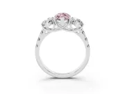 Marquise Three Stone Engagement Ring Setting for a Fancy Pink Lab-Grown Diamond | Accented Shoulders | Platinum