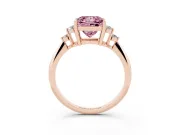 Princess Cut Cluster Accent Engagement Ring Setting for a Fancy Pink Lab-Grown Diamond | Rose Gold