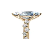 Marquise Graduated Solitaire Engagement Ring Setting for a Fancy Blue Lab-Grown Diamond | Yellow Gold
