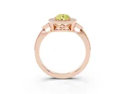 Pear-Shaped Milgrain Halo Engagement Ring Setting for a Fancy Yellow Lab-Grown Diamond | Graduated Pavé | Rose Gold