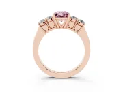 Radiant Cut 5 Stone Engagement Ring Setting for a Fancy Pink Lab-Grown Diamond | Rose Gold