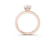 Oval Hidden Halo Pavé Engagement Ring Setting | Micro Pavé Band | Rose Gold