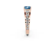 Princess Cut Graduated Engagement Ring Setting for a Fancy Blue Lab-Grown Diamond | Rose Gold