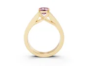 Emerald Cut Channel-Set Engagement Ring Setting for a Fancy Pink Lab-Grown Diamond | Yellow Gold