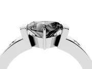 Heart-Shaped Tension Style Engagement Ring Setting for a Black Center | White Gold