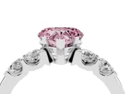 Heart-Shaped Five Stone Engagement Ring Setting for a Fancy Pink Lab-Grown Diamond | White Gold