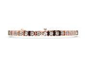 Round Lab-Grown Diamond Station Tennis Bracelet | Polished Bar Spacers | Rose Gold