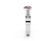 Heart-Shaped Channel-Set Engagement Ring Setting for a Fancy Pink Lab-Grown Diamond | Platinum