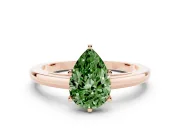 Pear-Shaped Plain Engagement Ring Setting for a Fancy Green Lab-Grown Diamond | Rose Gold