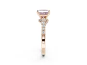 Princess Cut Pavé Solitaire Engagement Ring Setting for a Fancy Pink Lab-Grown Diamond | Crossover Gallery | Rose Gold