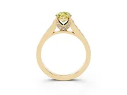 Marquise Graduated Pavé Engagement Ring Setting for a Fancy Yellow Lab-Grown Diamond | Yellow Gold