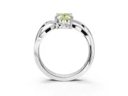 Oval Bypass Solitaire Engagement Ring Setting for a Fancy Yellow Lab-Grown Diamond | Pavé Strands | Sterling Silver