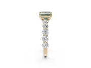 Princess Cut Engagement Ring Setting for a Fancy Green Lab-Grown Diamond | Yellow Gold - Design NV-24455