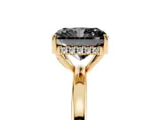 Radiant Cut Hidden Halo Engagement Ring Setting for a Black Center | Thin Band | Yellow Gold