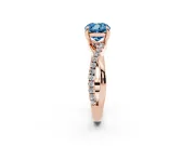 Cushion Cut Twist Engagement Ring Setting for a Fancy Blue Lab-Grown Diamond | Rose Gold