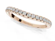Round Lab-Grown Diamond Pavé Curved Half Eternity Wedding Band | Rounded Edges | Rose Gold