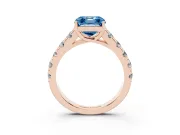 Asscher Cut Engagement Ring Setting for a Fancy Blue Lab-Grown Diamond | Rose Gold - Design NV-24643