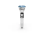 Oval 3 Stone Engagement Ring Setting for a Fancy Blue Lab-Grown Diamond | White Gold