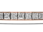 Princess Cut Lab-Grown Diamond Channel Set Tennis Bracelet | Box Clasp | Rose Gold