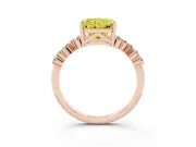 Radiant Cut Accented Engagement Ring Setting for a Fancy Yellow Lab-Grown Diamond | Rose Gold