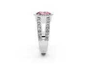 Oval Halo Split Shank Engagement Ring Setting for a Fancy Pink Lab-Grown Diamond | Platinum