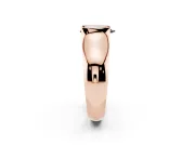 Pear-Shaped Half Bezel Solitaire Engagement Ring Setting for a Black Center | Wide Band | Rose Gold