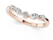 Round and Marquise Diamond Half Eternity Band Set in Rose gold with Alternating Prong Setting