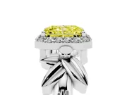 Radiant Cut Floral Halo Engagement Ring Setting for a Fancy Yellow Lab-Grown Diamond | Platinum